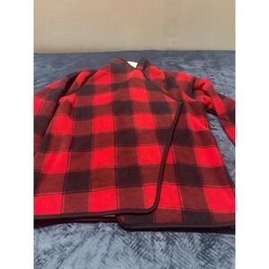 Sonoma‎ Women's XL Red & Black Plaid Fleece Coat – Cozy Winter Outerwear